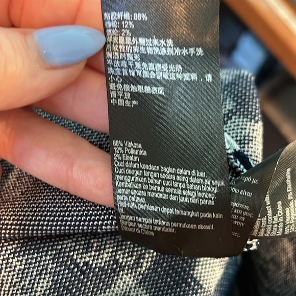 Karen Millen Knit Dress Floral Bodycon Cap Sleeves Blue KM Size 3 - Picture 11 of 11